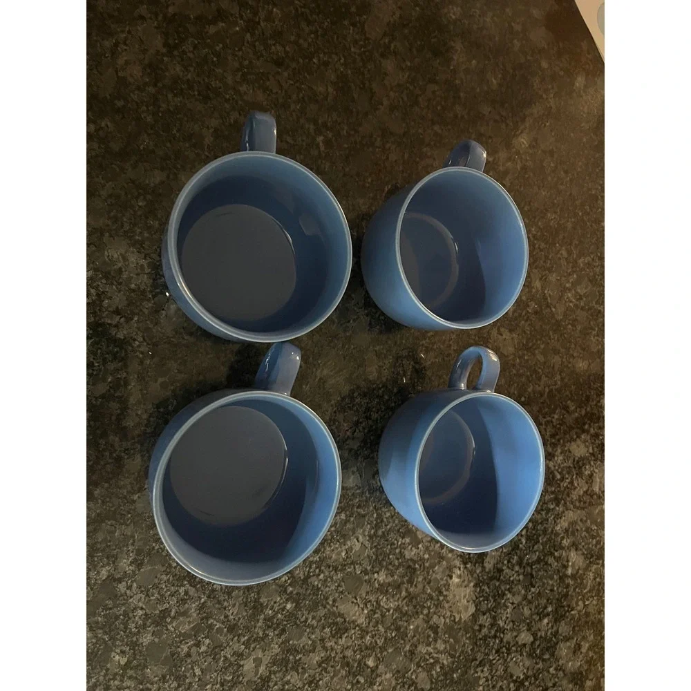 Set of 4 vintage RS Japan 8oz Ceramic coffee mugs Tea‎ Cups Blue